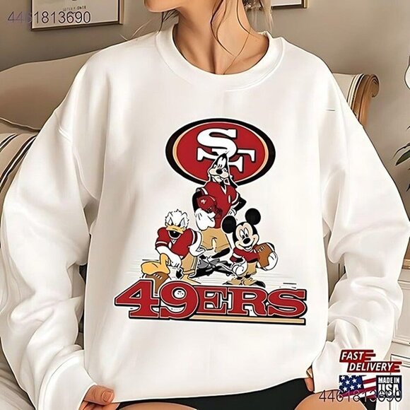 Julia A Tops - San Francisco 49ers NFL Football Sweatshirt Retro Fan Unisex Crewneck 05